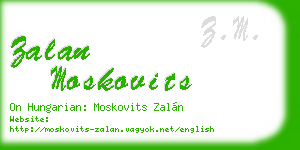 zalan moskovits business card